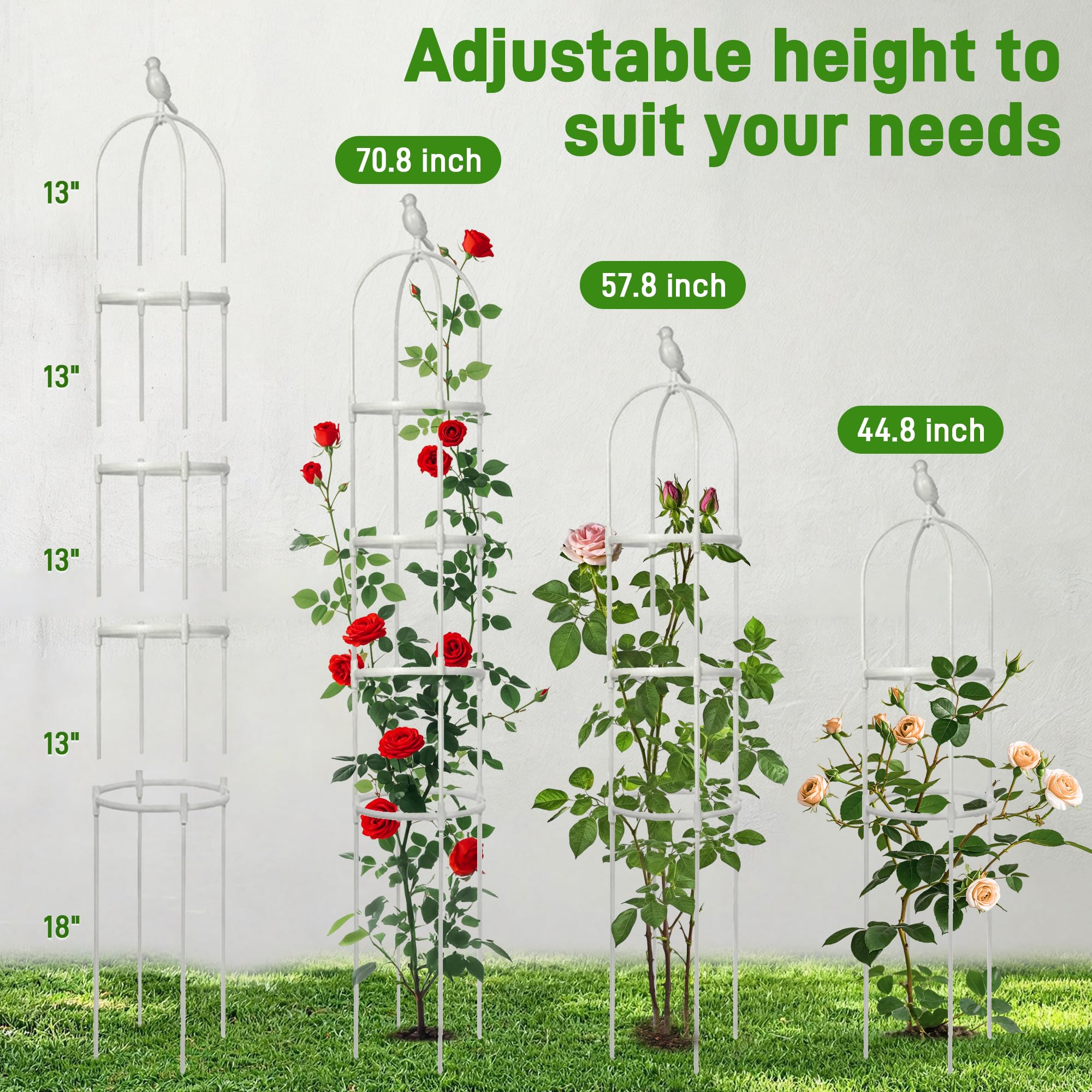 Anothera rustproof-steel-core with plastic coating resists heat and weather.