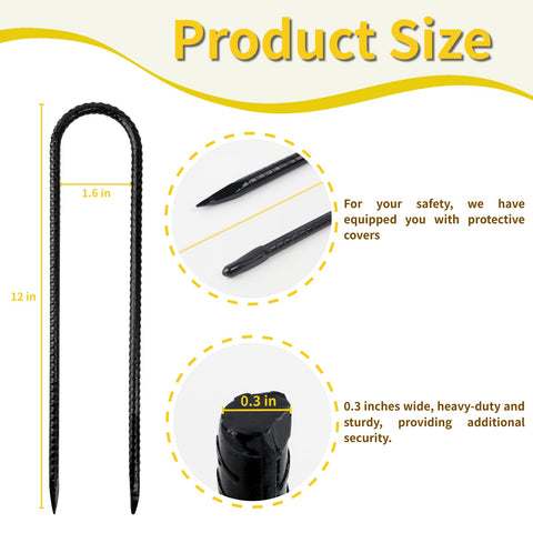Anothera U-hook ground anchor provides secure tent and fence support.