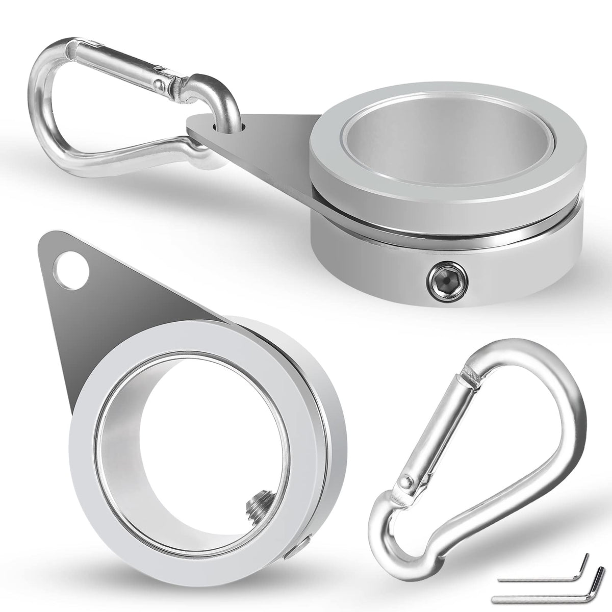 Anovo 1.25-inch flag pole rings with 360° rotation for anti-wrap protection