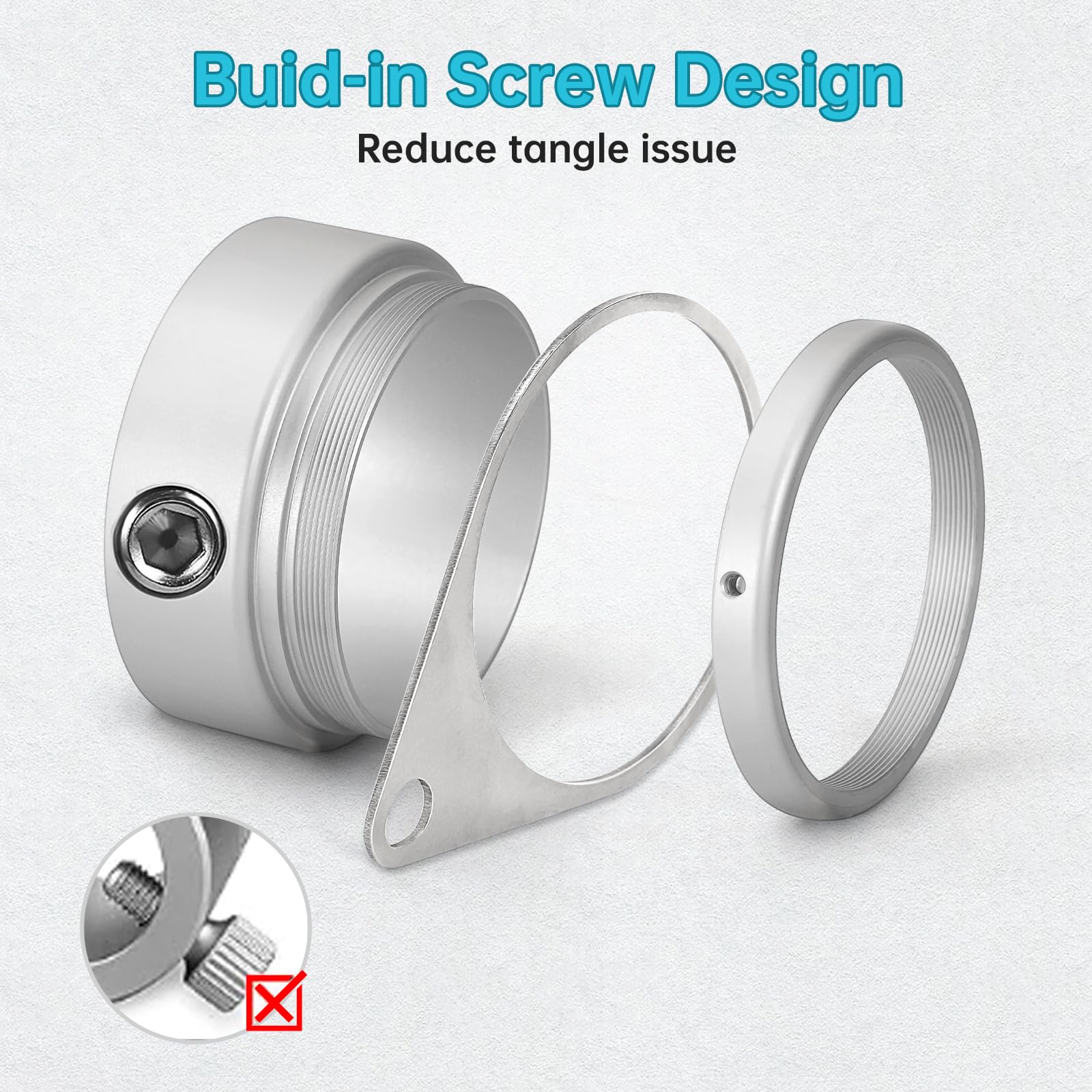 Anovo adjustable screws fit 1.75–2.02 inch poles for versatile mounting.