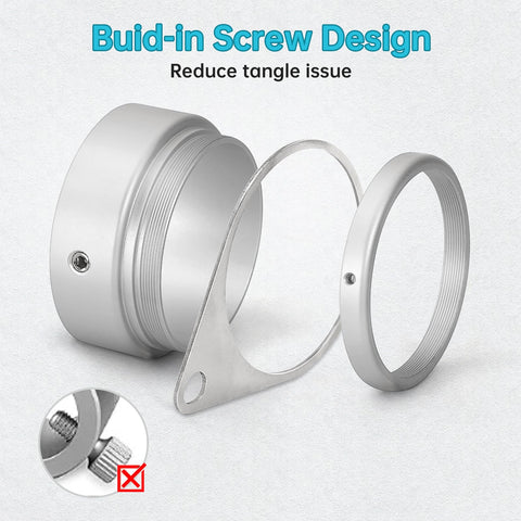 Anovo easy-install flag ring simplifies setup by sliding, tightening, and clipping.