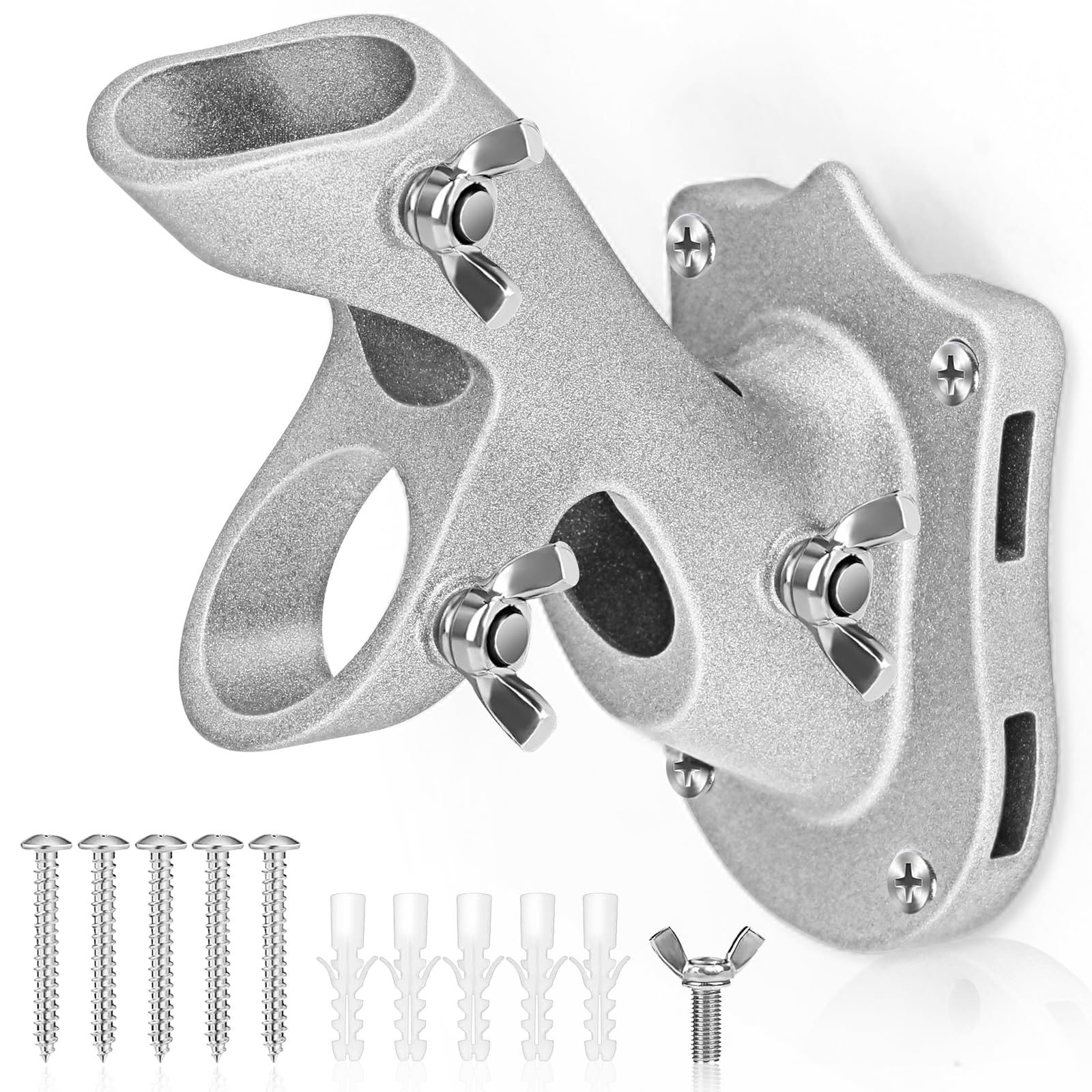 Anovo bracket with three fixed holes for stable flagpole alignment