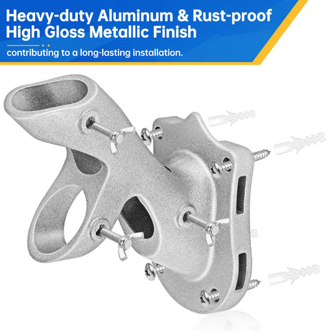 Anovo dual-angle flag pole holder displaying 45-degree or 90-degree orientation