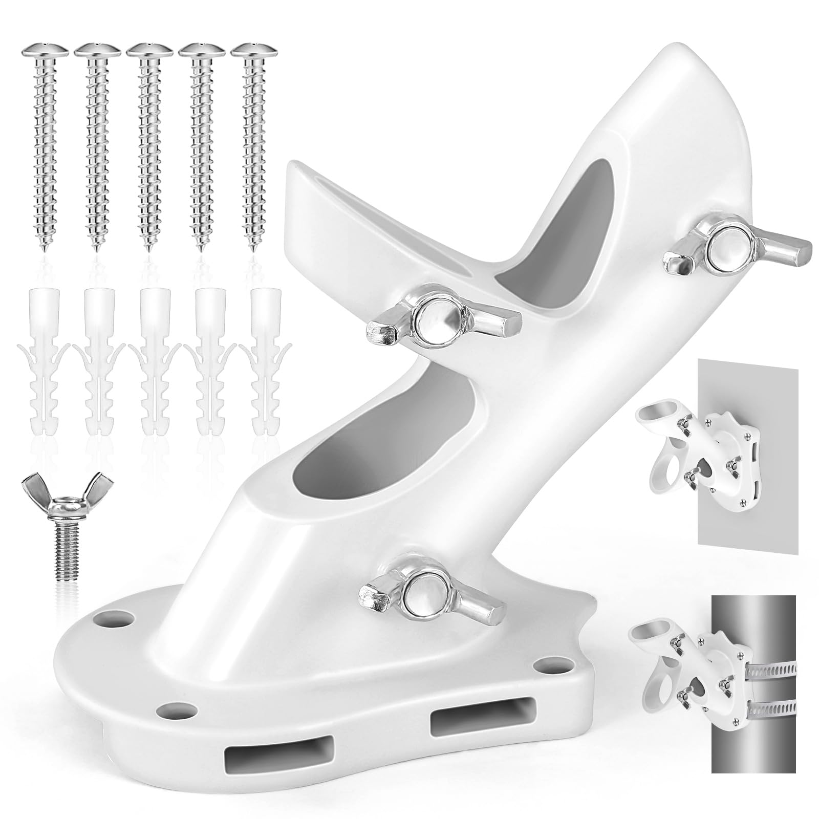 Anovo flag pole holder outdoor-wall-mount provides sturdy support for exterior flag displays.