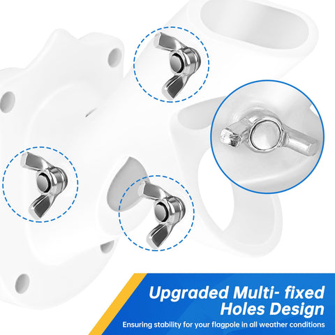 Anovo flag pole holder rust-proof-finish resists corrosion in all seasons.