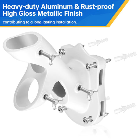 Anovo flag pole holder two-positions highlights adjustable angles for banners at home.