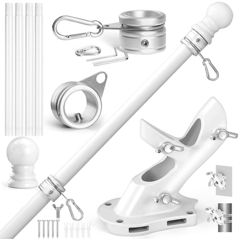 Anovo flag pole kit 5 ft stainless steel for durable outdoor display