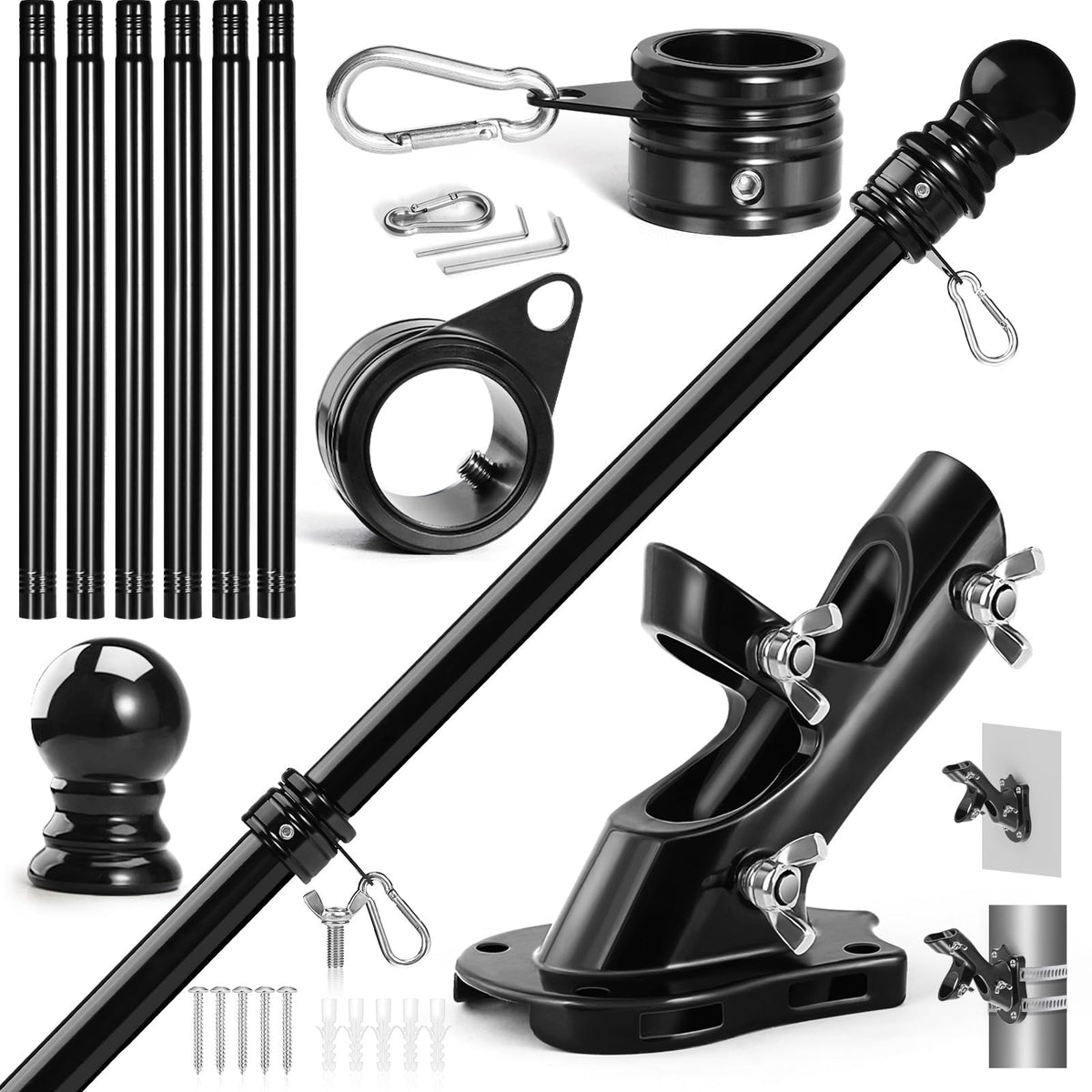 Anovo flag pole kit 7 ft ready for outdoor display