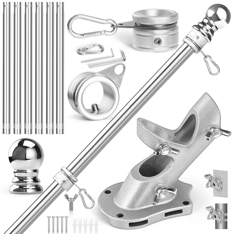 Anovo flag pole kit 7 ft assembly for sturdy outdoor display