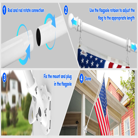 Anovo outdoor flag display on porch or garden with sturdy hardware