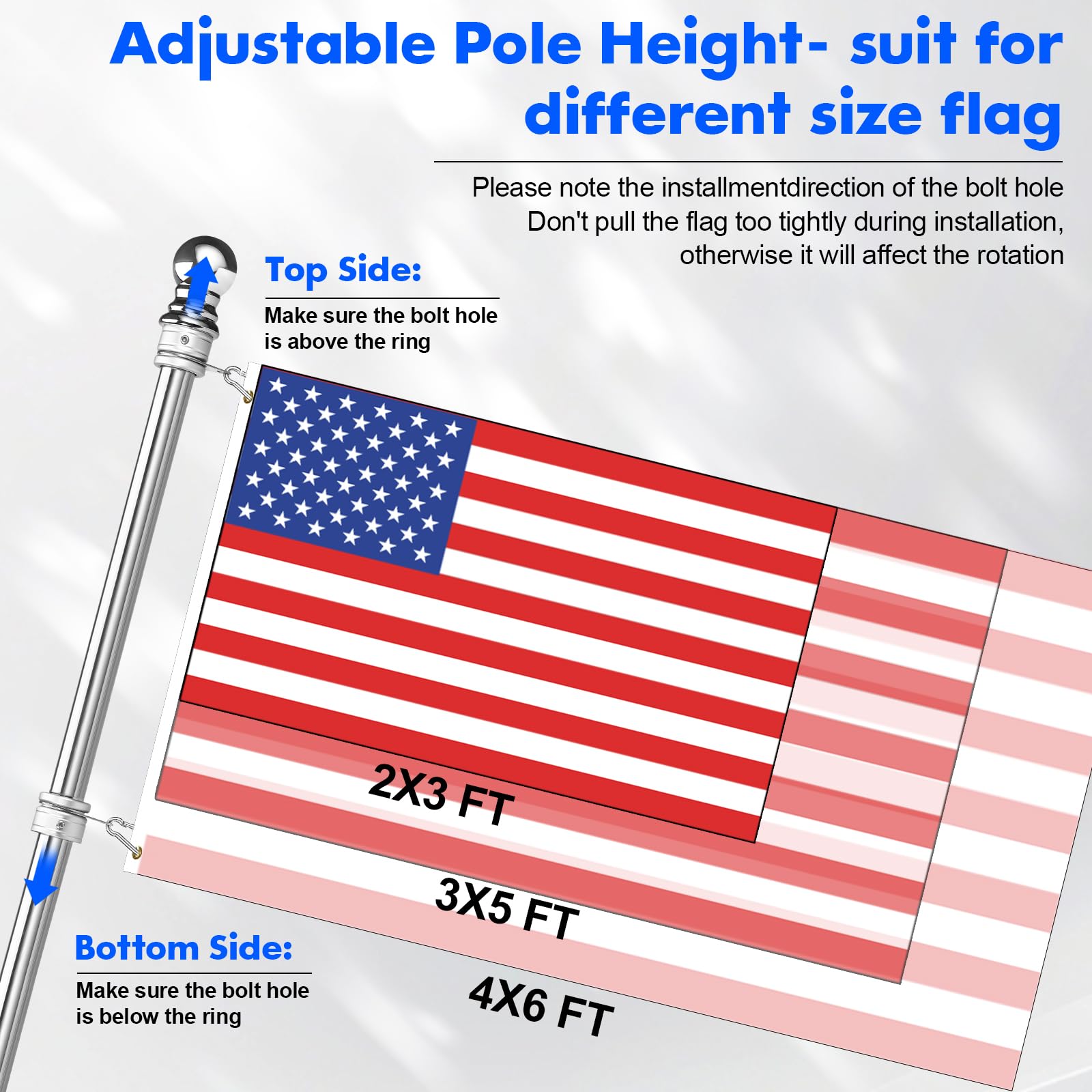 Anovo two-position flag pole mount supports 45 or 90 degree angles.