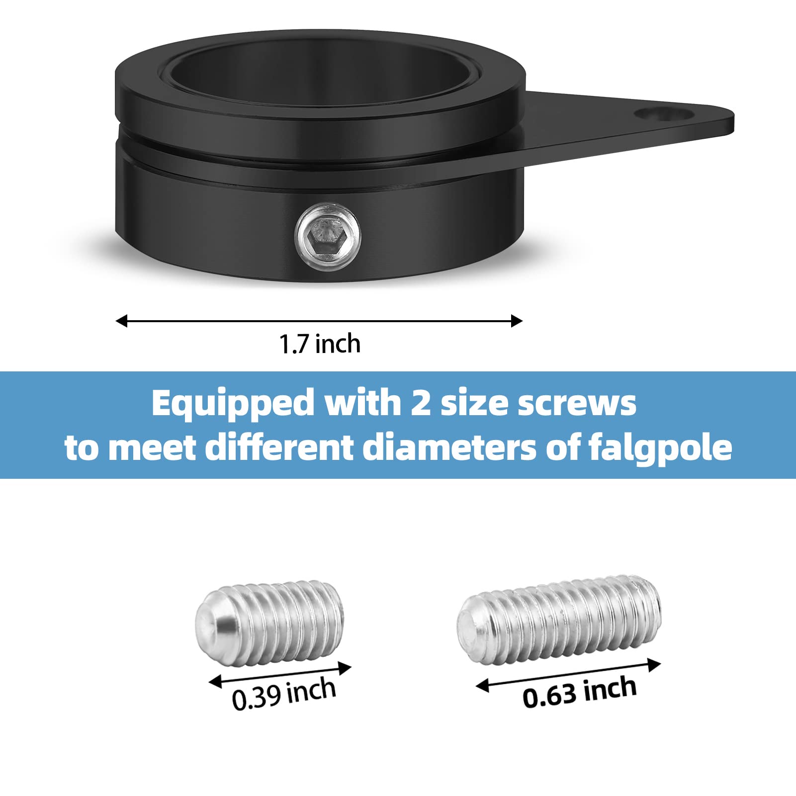 Anovo black finish suits 0.75-1.02 inch poles for durability.