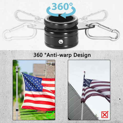 Anovo 360 degree clip on system attaches via carabiner