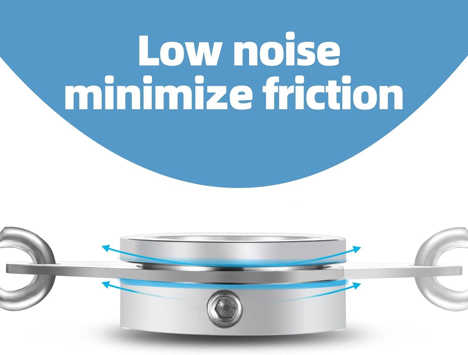 Anovo two-pack flag pole rings in matte silver for outdoor use.