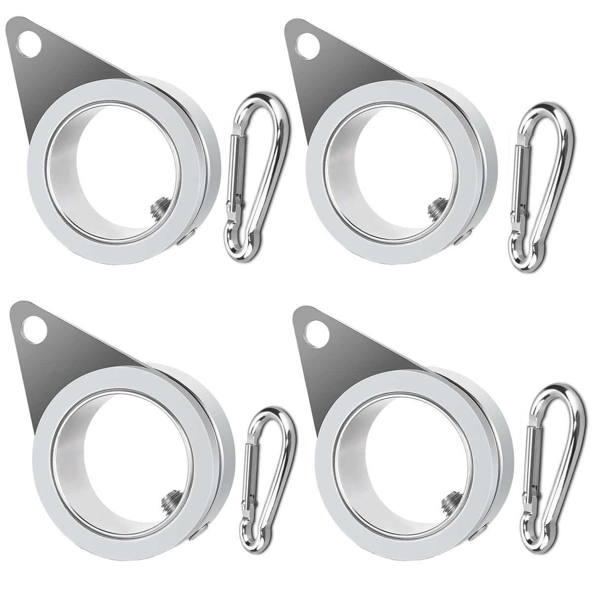 Anovo flag pole rings with anti-wrap 360-degree rotation for stable banners.