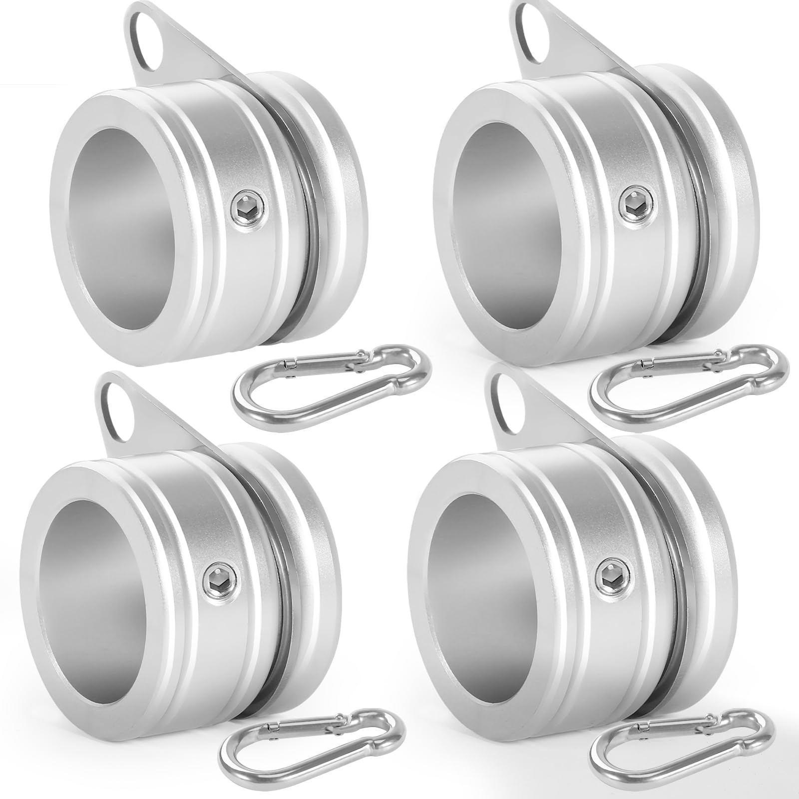 Anovo flag pole rings with 360° swivel for anti-wrap performance.