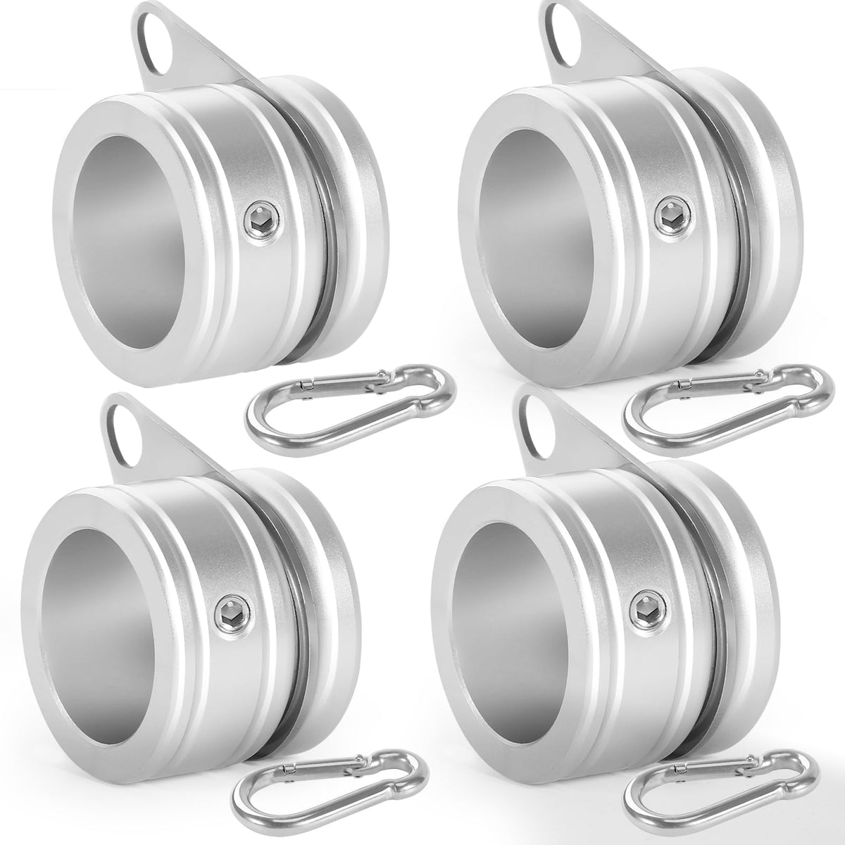 Anovo flag pole rings with 360° swivel for anti-wrap performance.