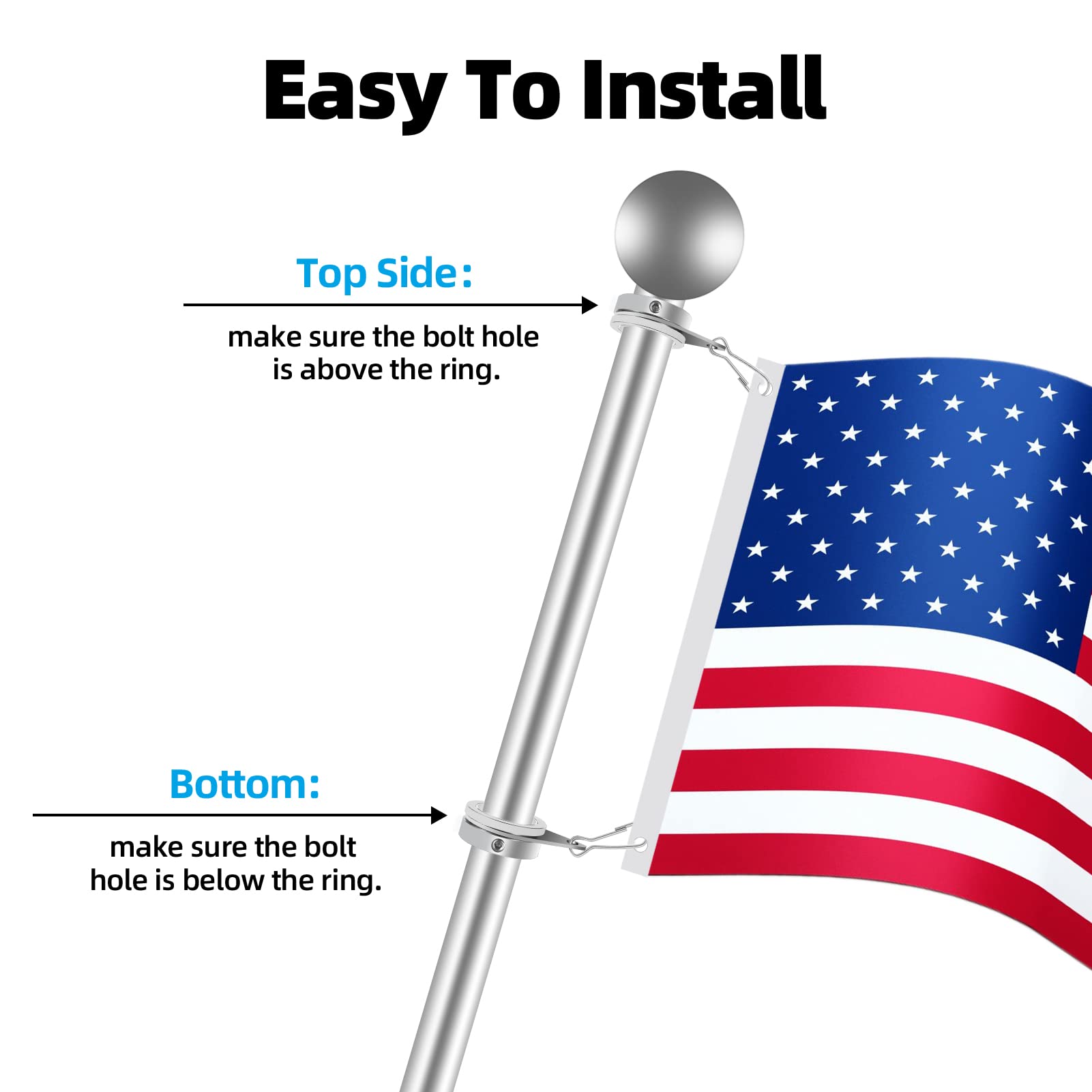 Anovo easy-adjust screws for 0.75 and 1 inch poles.