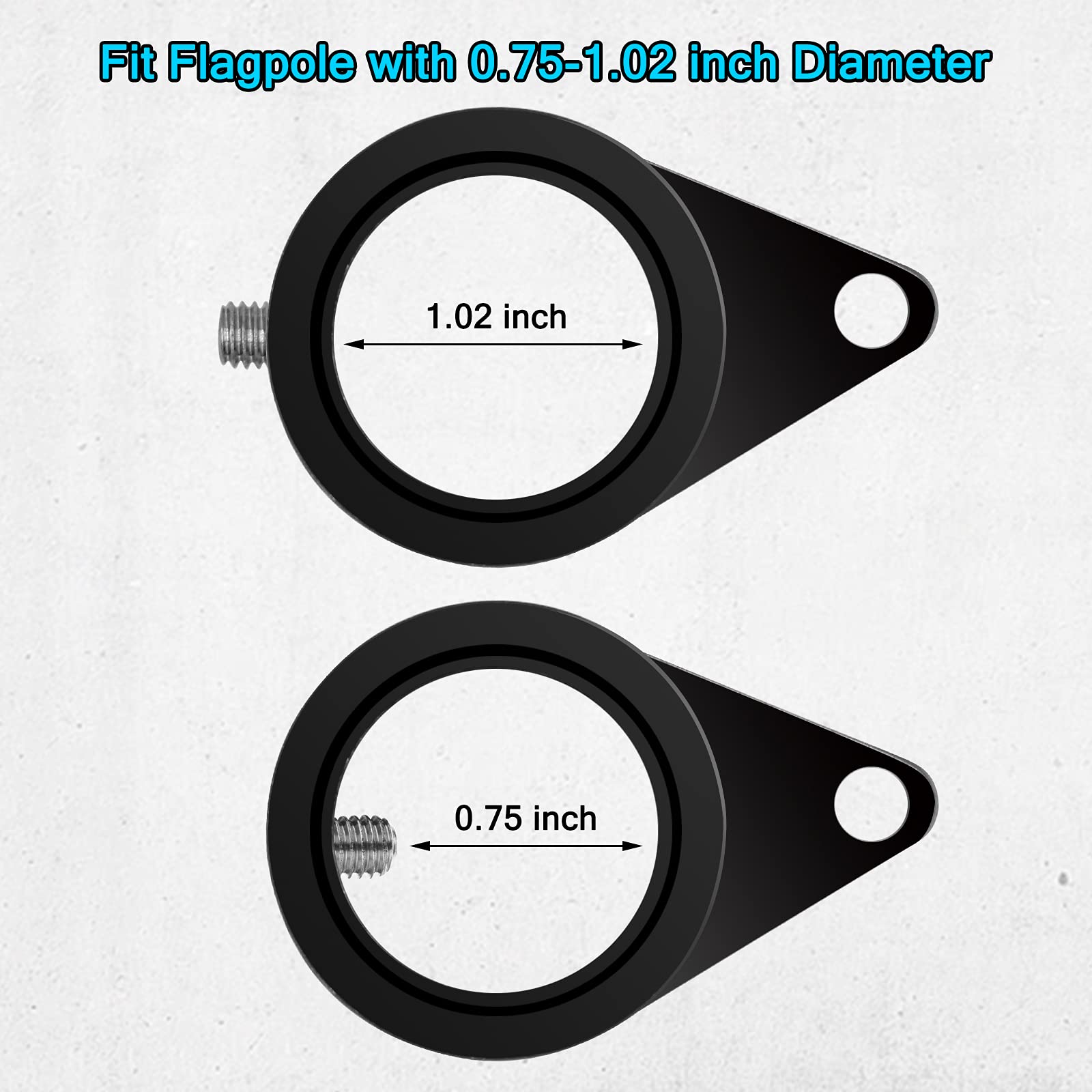 Anovo flag pole rings installation step showing mounting on a pole
