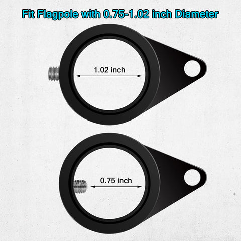 Anovo flag pole rings installation step showing mounting on a pole
