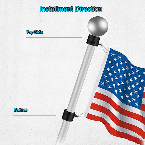 Anovo flag pole rings demonstrating aluminum and stainless components for durability