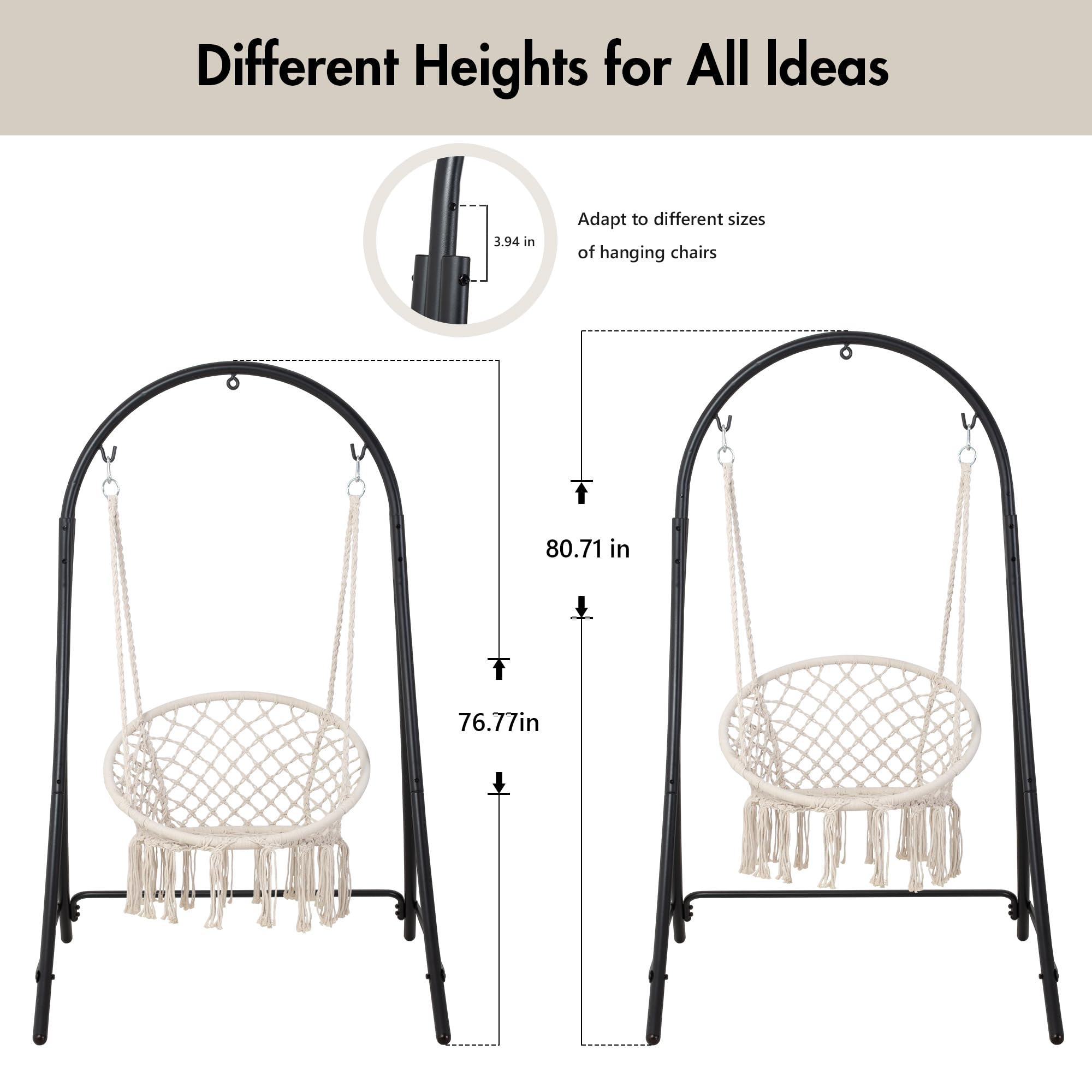 ANOW triangular stability design keeps your hammock secure during use