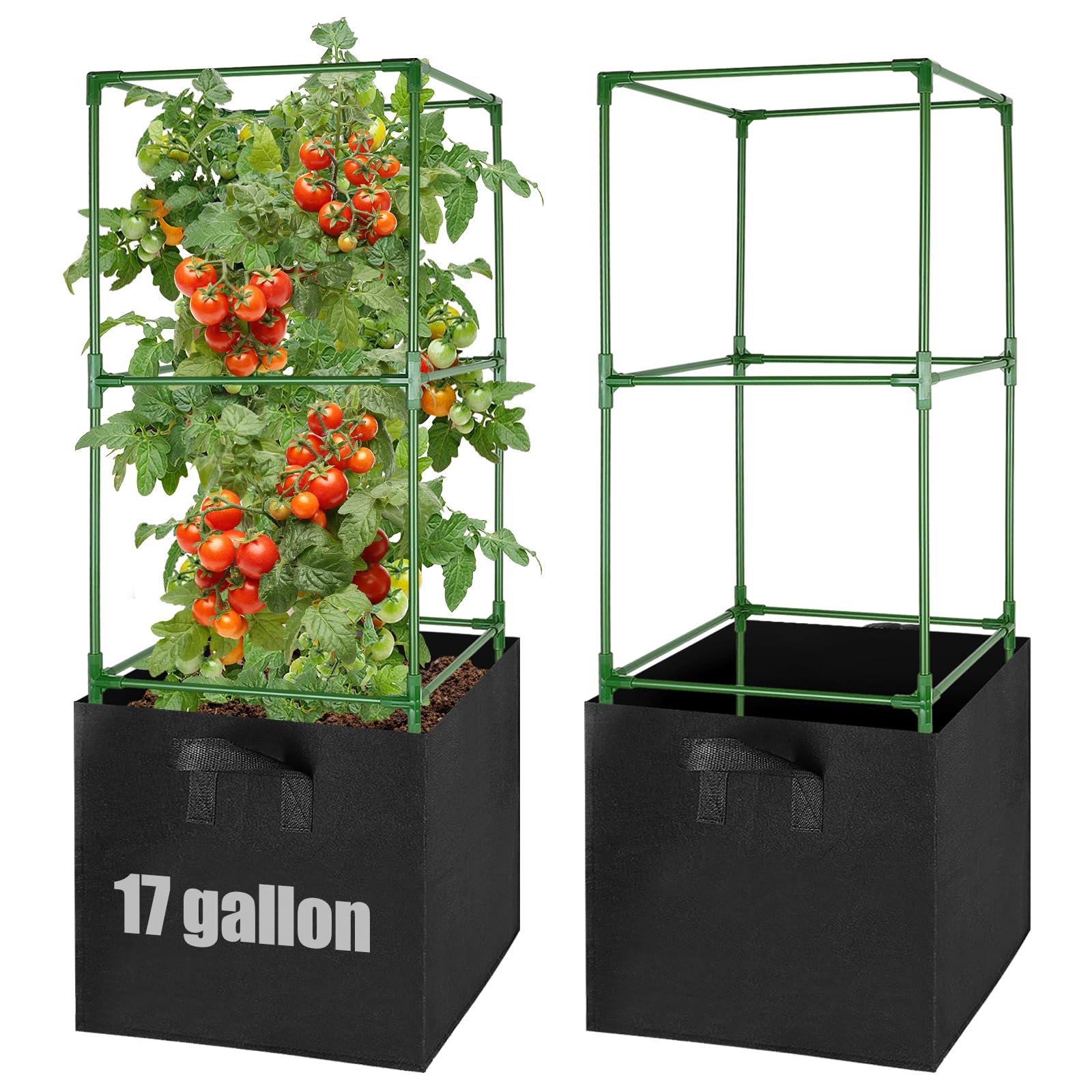 ANPHSIN 3-set tomato cages assembly for sturdy vertical garden support.