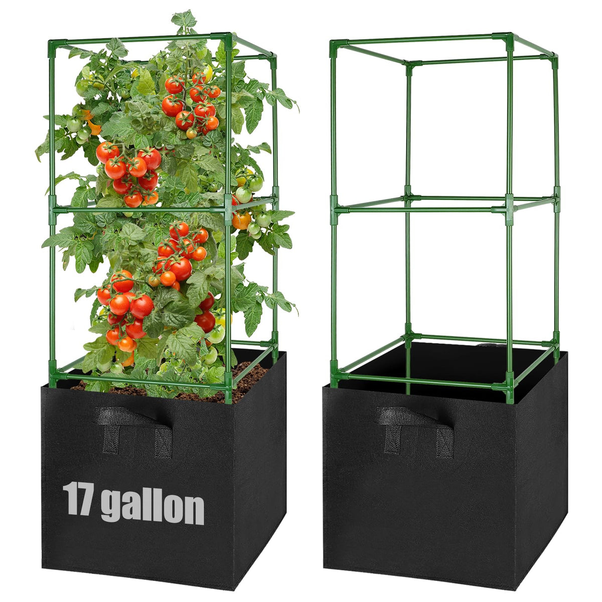 ANPHSIN 3-set tomato cages assembly for sturdy vertical garden support.