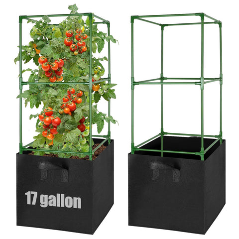 ANPHSIN 3-set tomato cages assembly for sturdy vertical garden support.