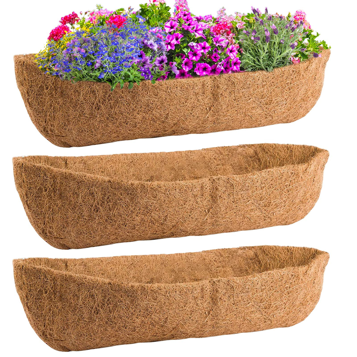 ANPHSIN 36in coco liner for window box improves water balance for healthy plants.