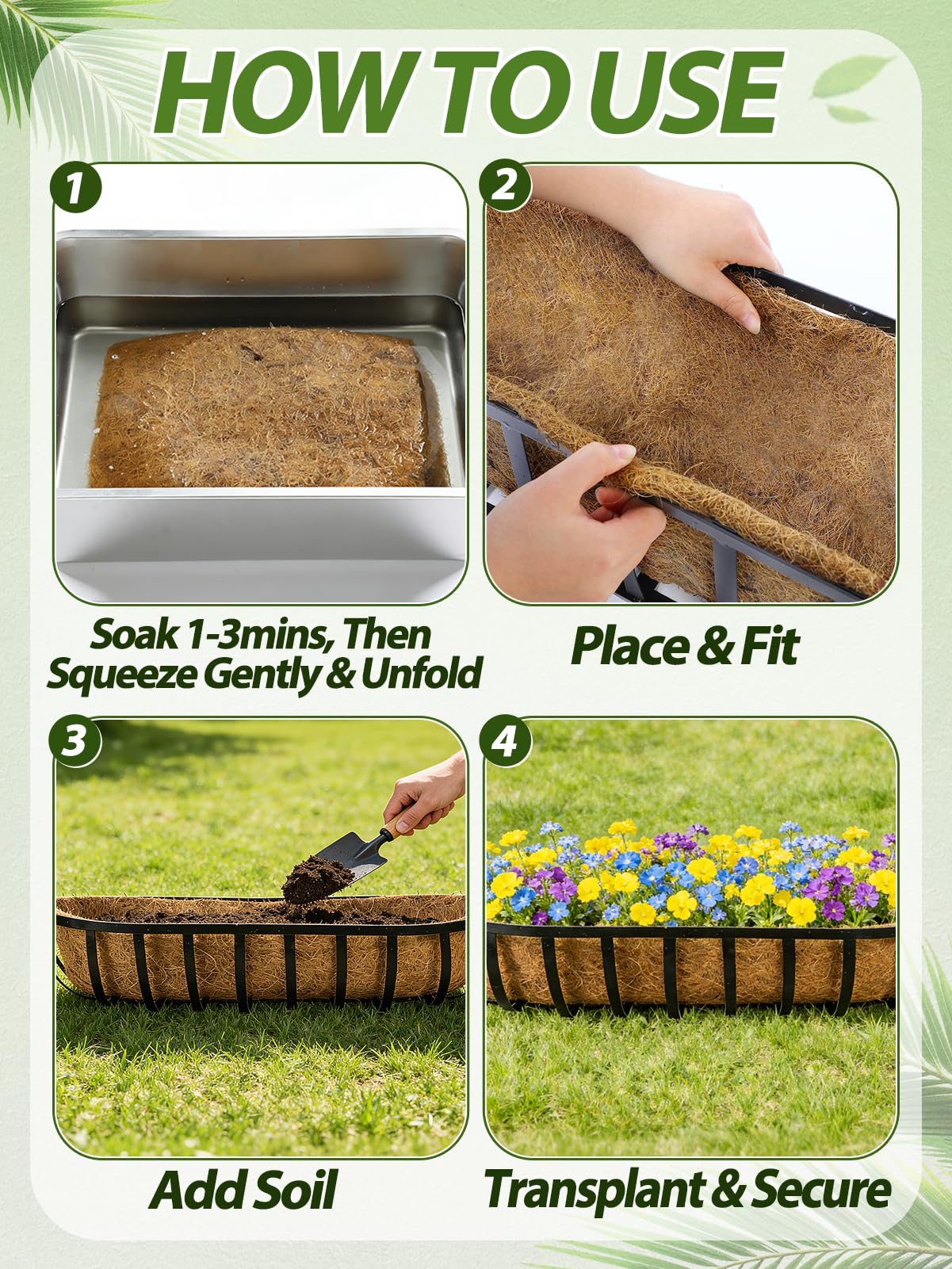 ANPHSIN 36in liners ideal for flowers and herbs in window boxes