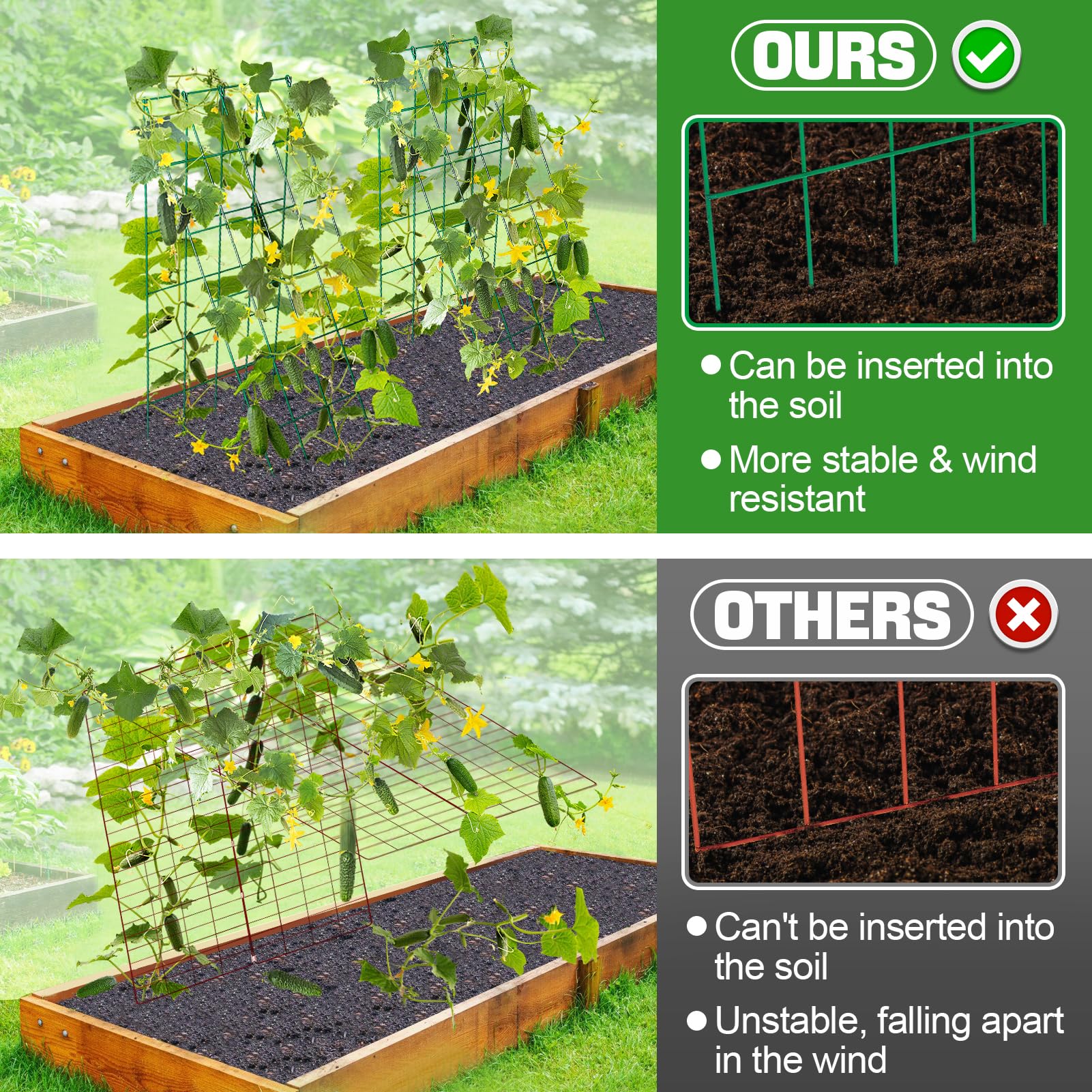 ANPHSIN A-frame trellis in the garden enhances vertical growth and airflow.