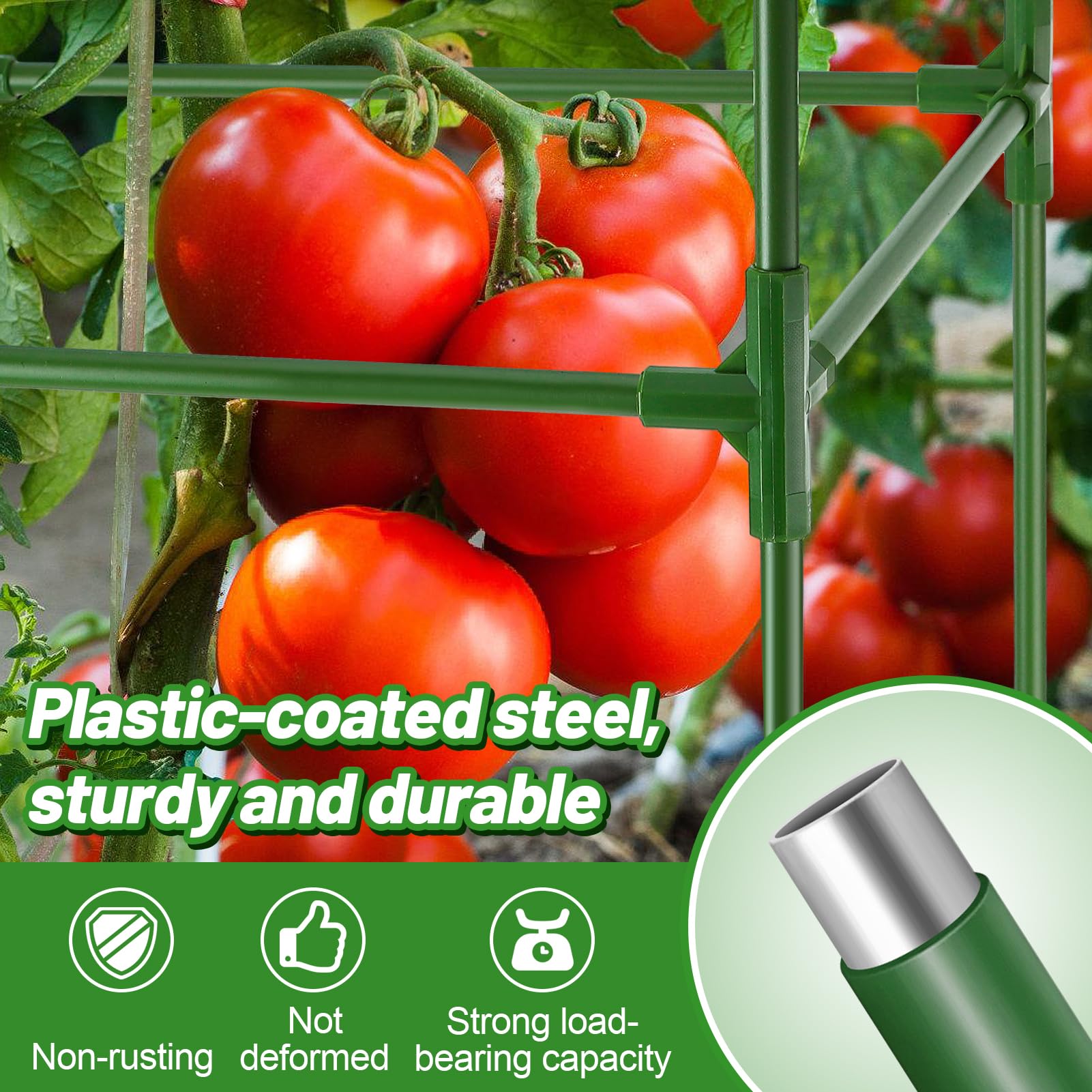 ANPHSIN adjustable-height cages grow with plants as they reach higher stages.