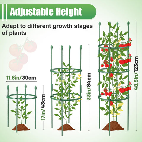 ANPHSIN coated steel cages resist weather while keeping plants upright.