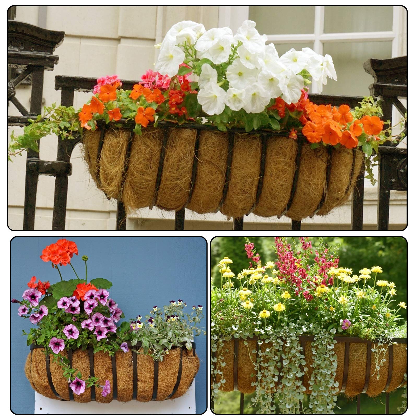 ANPHSIN window basket liner close-up shows natural material for rustic planters.