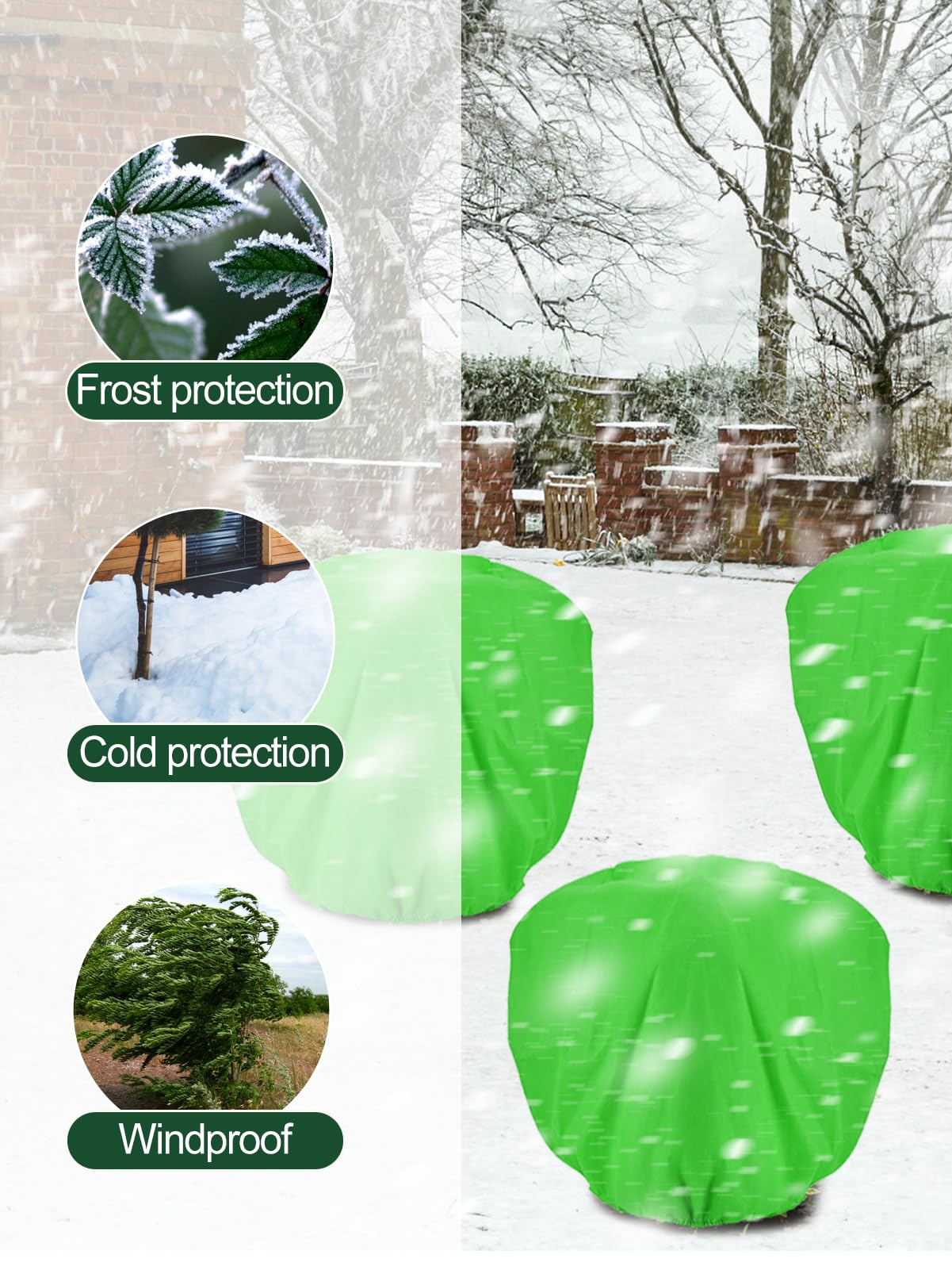 ANPHSIN green frost blanket for shrubs shields plants from cold damage while letting moisture breathe.