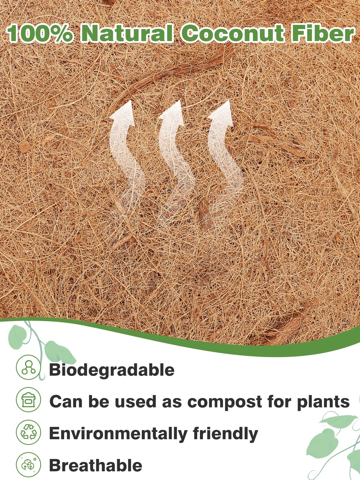 ANPHSIN natural coconut fiber liner supports healthy root growth and nutrient storage.
