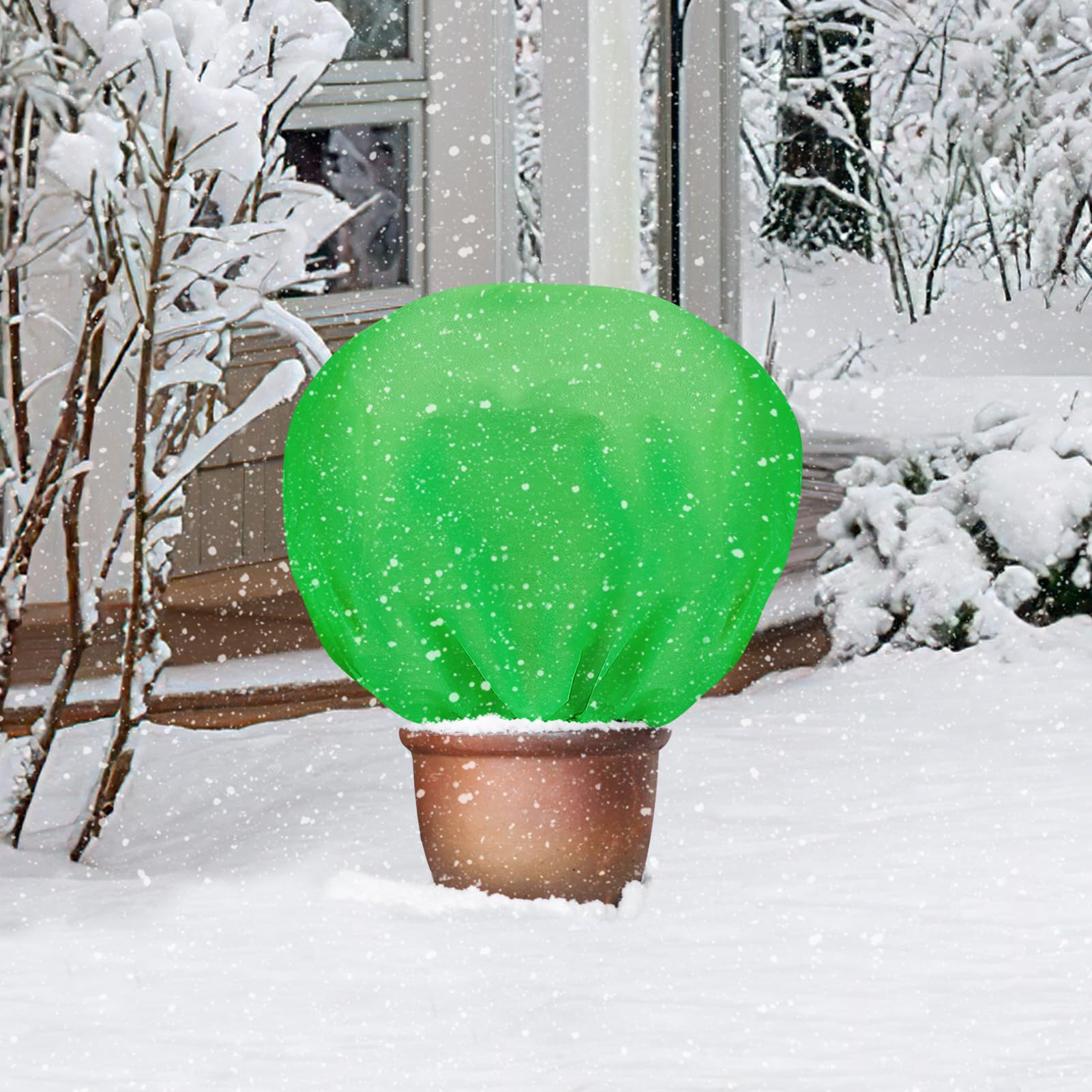 ANPHSIN nonwoven plant wrap provides breathable frost protection for potted plants