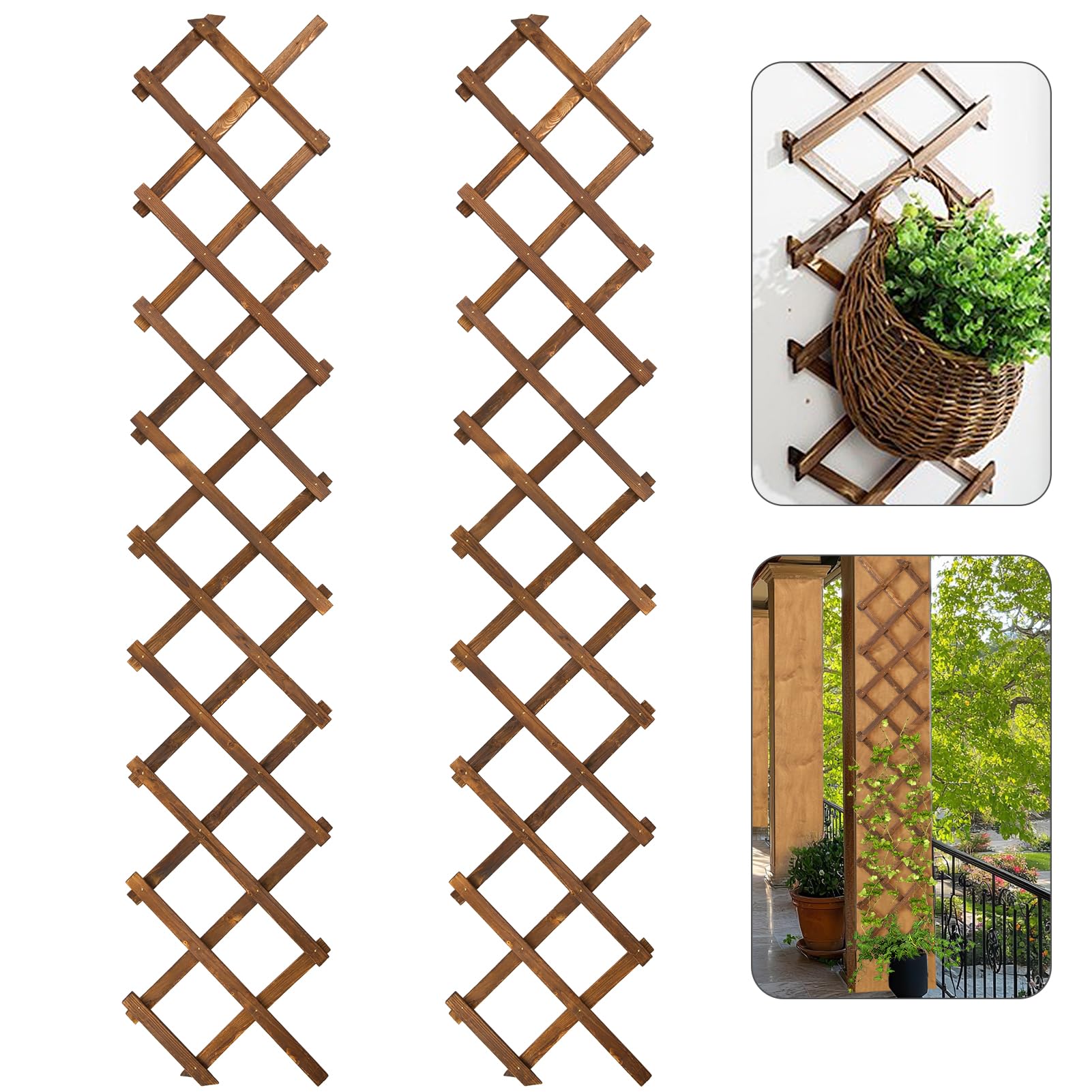 ANPHSIN Pack 2 expandable trellis panel, closed view for compact balcony decorating