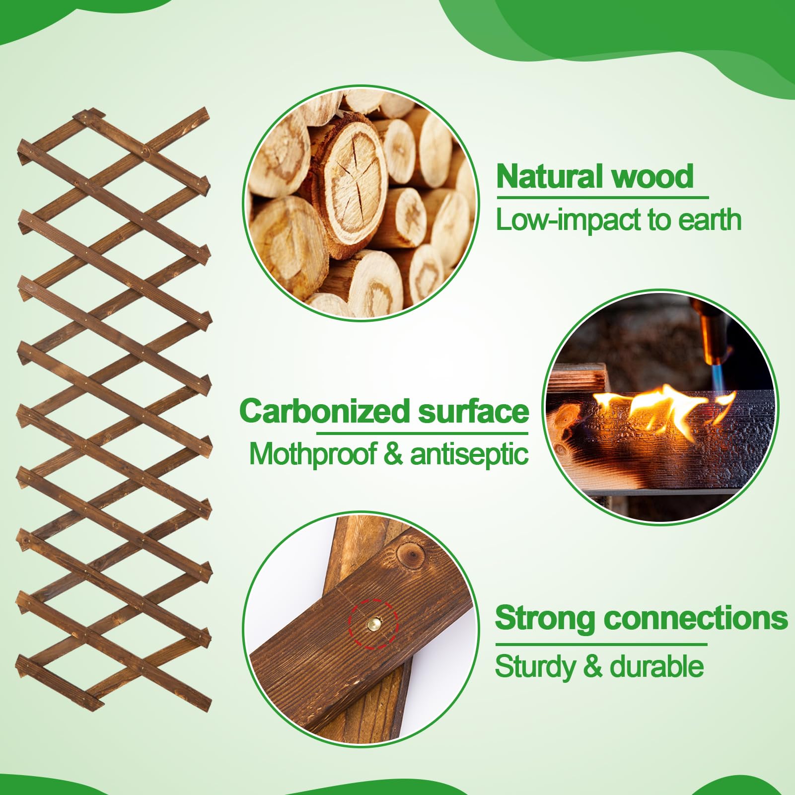ANPHSIN Pack 2 wooden wall planter detail with thick preservative wood and warmth