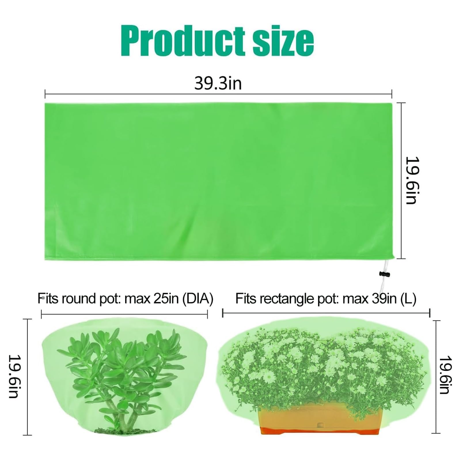 ANPHSIN plant cover frost blanket protects small shrubs from late frosts (alternate view)