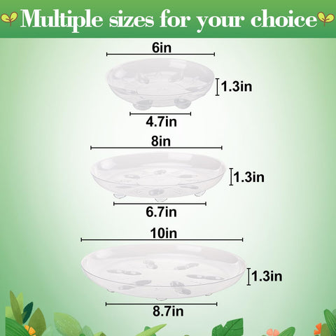 ANPHSIN 10-inch clear plant saucer with feet protects flooring and catches overflow.