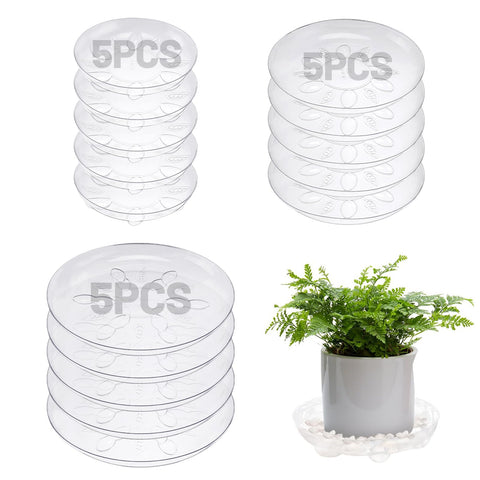 ANPHSIN 6-inch clear plant saucer with feet for floor protection and tidy watering.