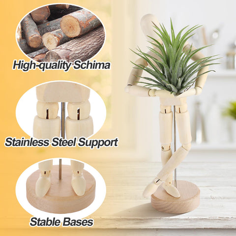 anphsin poseable mannequin air plant stand enables multi-angle displays.