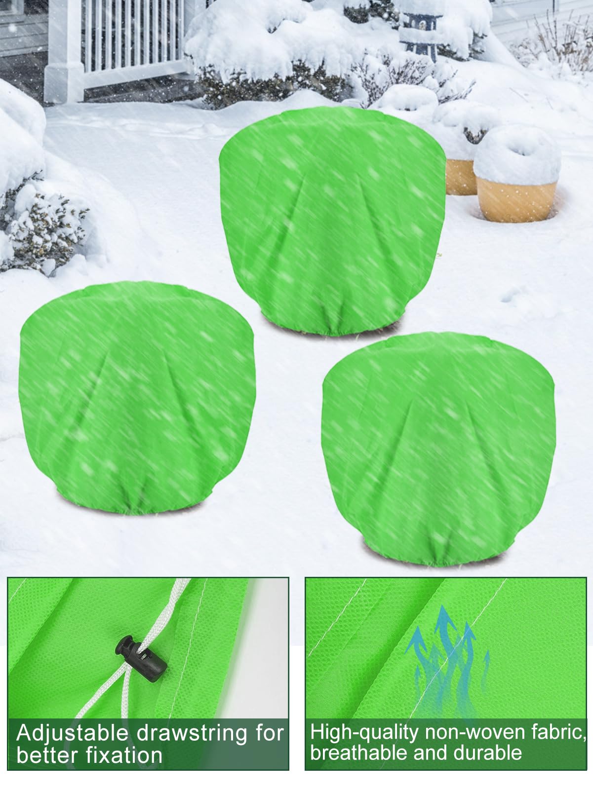 ANPHSIN protective cover for potted plants keeps beds safe from frost and weather.