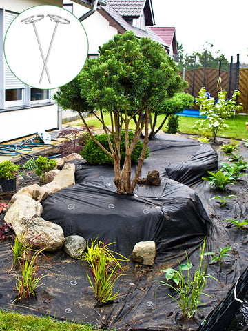 ANPHSIN stakes supporting weed barriers and landscape fabric installations