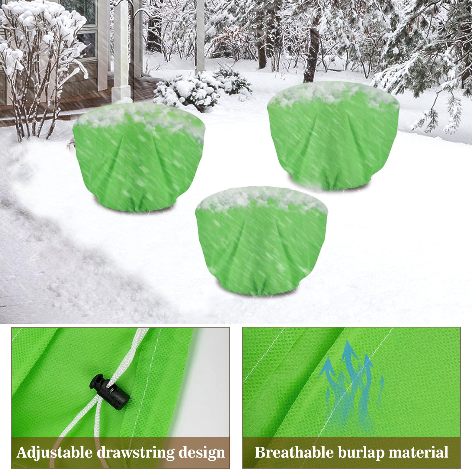 ANPHSIN three-pack plant covers offer versatile winter protection for garden beds