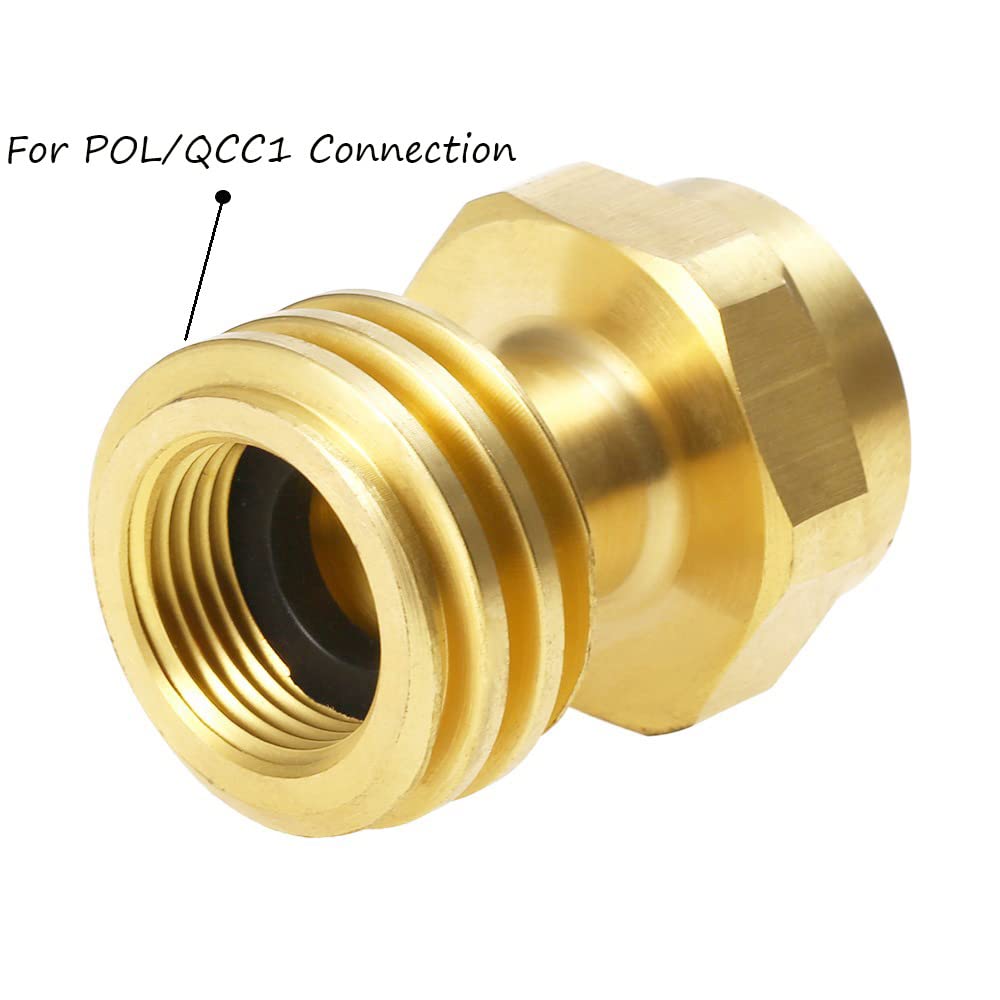 ANPTGHT 1lb to 20lb propane converter enables quick hookup to small cylinders on large grills.