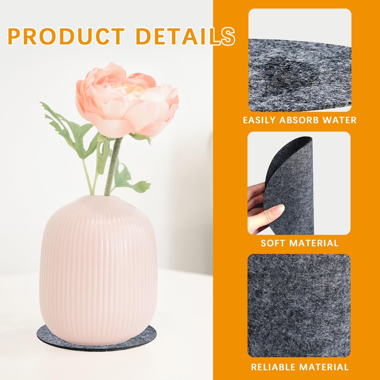 Anpuimult reversible 4-inch plant coaster offering two styles in one.
