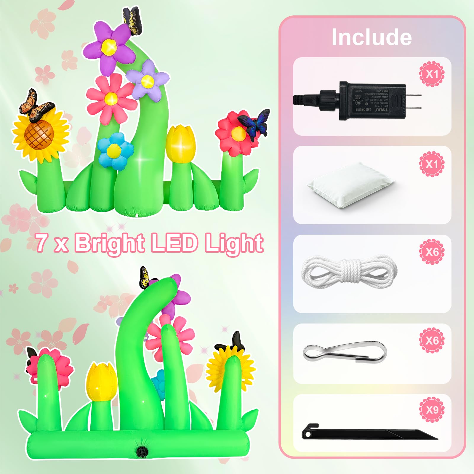 anroog ground stakes and weighted base keep the inflatable stable